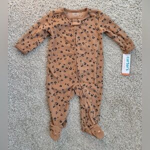 NWT Carter’s Just One You Animal Print Fleece Footie 6M